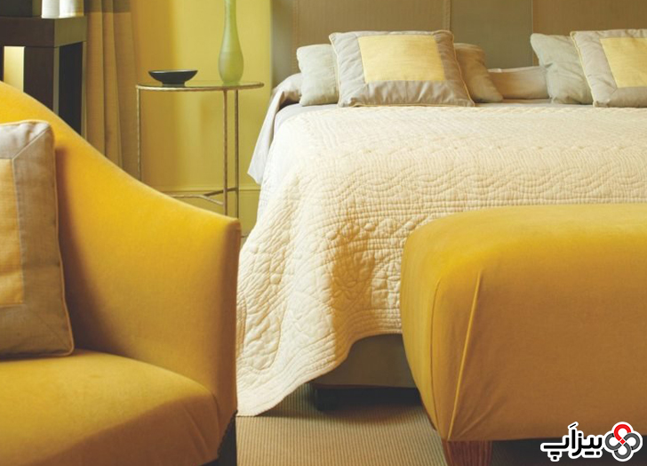 دکوراسیون اتاق خواب  زرد لیمویی