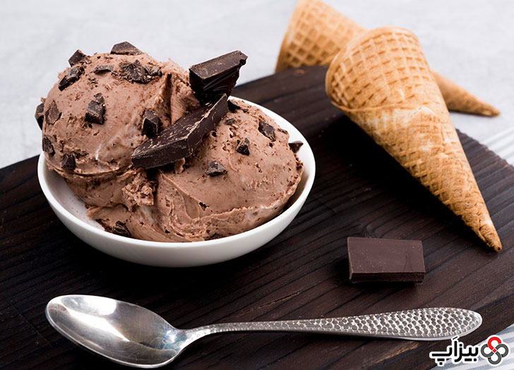 بستنی شکلاتی اسکوپی با نان بستنی