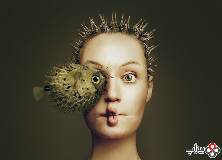پرتره های جالب از ترکیب صورت انسان و حیوان - ماهی